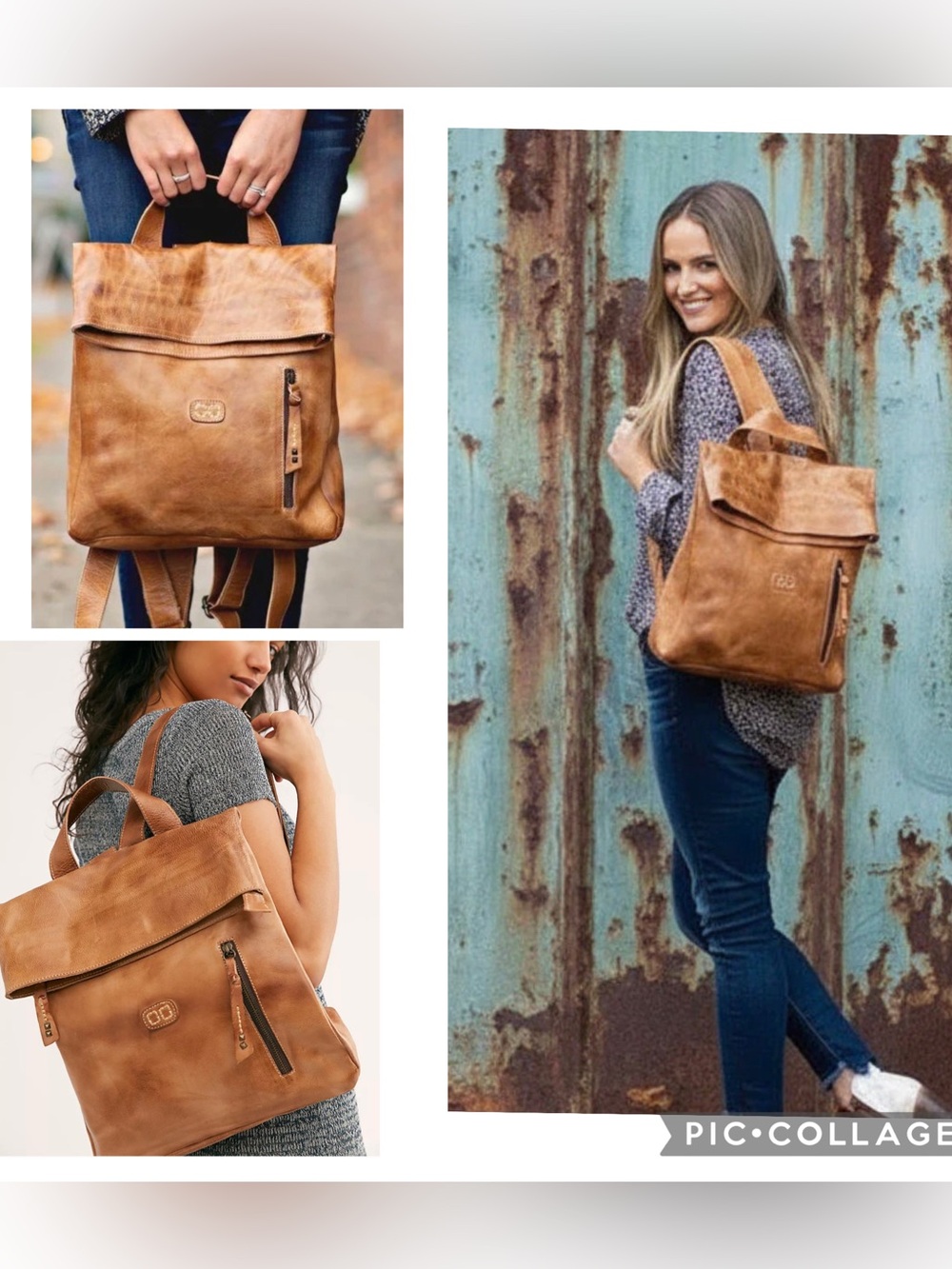 NWT Bed Stu Leather Howie Flapover Leather Backpack Tan Rustic Retail $365 - Picture 16 of 16